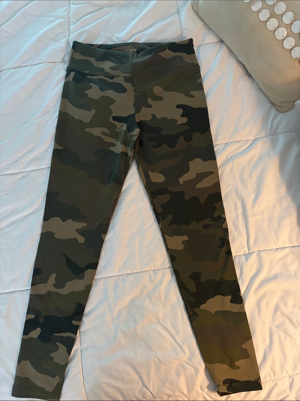 J. Crew size small Camo Leggings in Green and Dark Green, full length